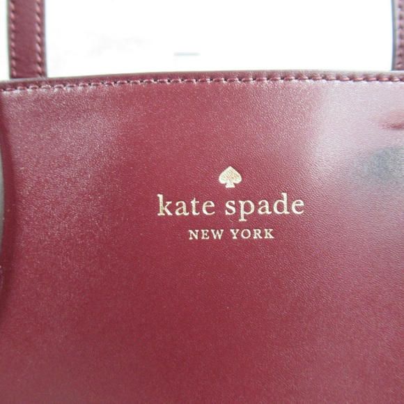 KATE SPADE Kerri Medium Smooth Leather Top Zip Tote Bag in Burgundy - Picture 5 of 13